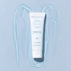OxygenCeuticals Toning Gel application on cheek indicating gentle post-treatment moisturization