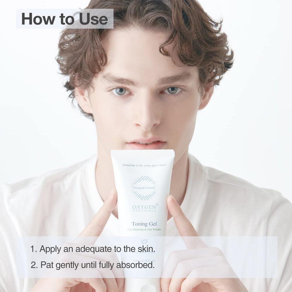 OxygenCeuticals Toning Gel centella extract closeup emphasizes calming relief after procedures