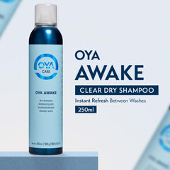 OYA Awake spray blends clear on any hair color for a natural finish.
