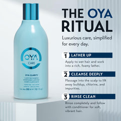 OYA Clarity 300ml bottle on bathroom shelf for everyday detox.