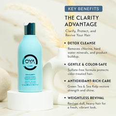 OYA Clarity detox foam demonstrates oil control and residue removal.