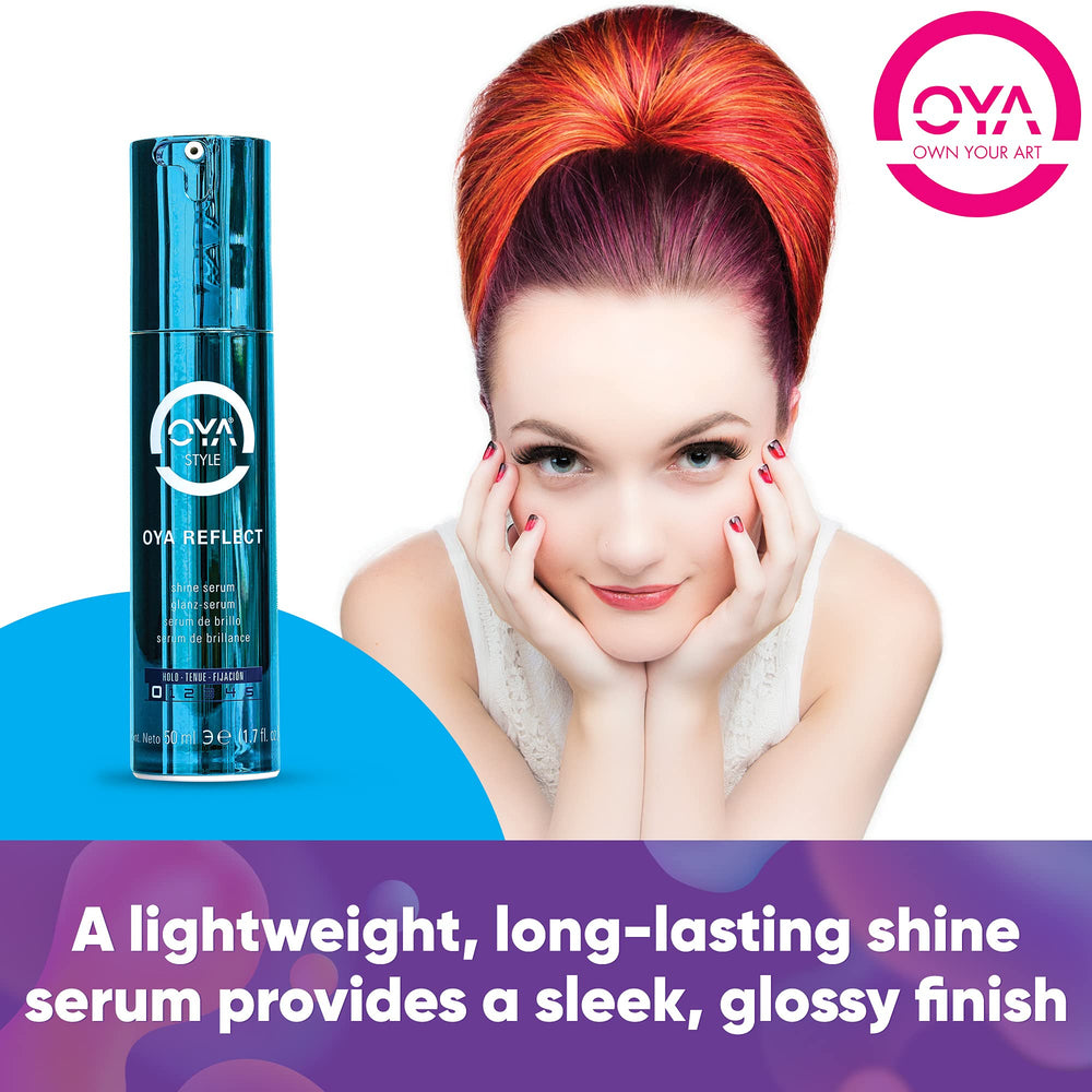 OYA Reflect anti-frizz action delivers a glossy finish on damaged or dry strands.