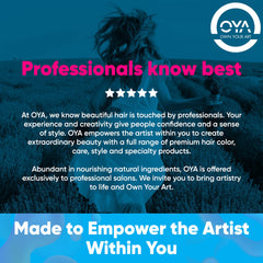 OYA Shampoo color protection silhouette suggesting salon-quality results.
