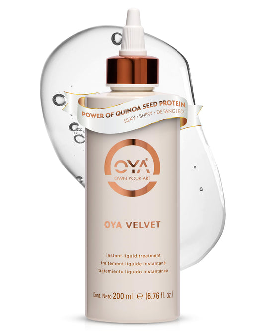OYA Velvet Instant Hair Conditioner bottle ready for deep hydration.