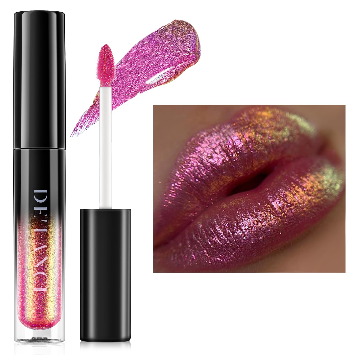oygcee Chameleon Lipstick wand shows pink-green shimmer for bold versatile color.