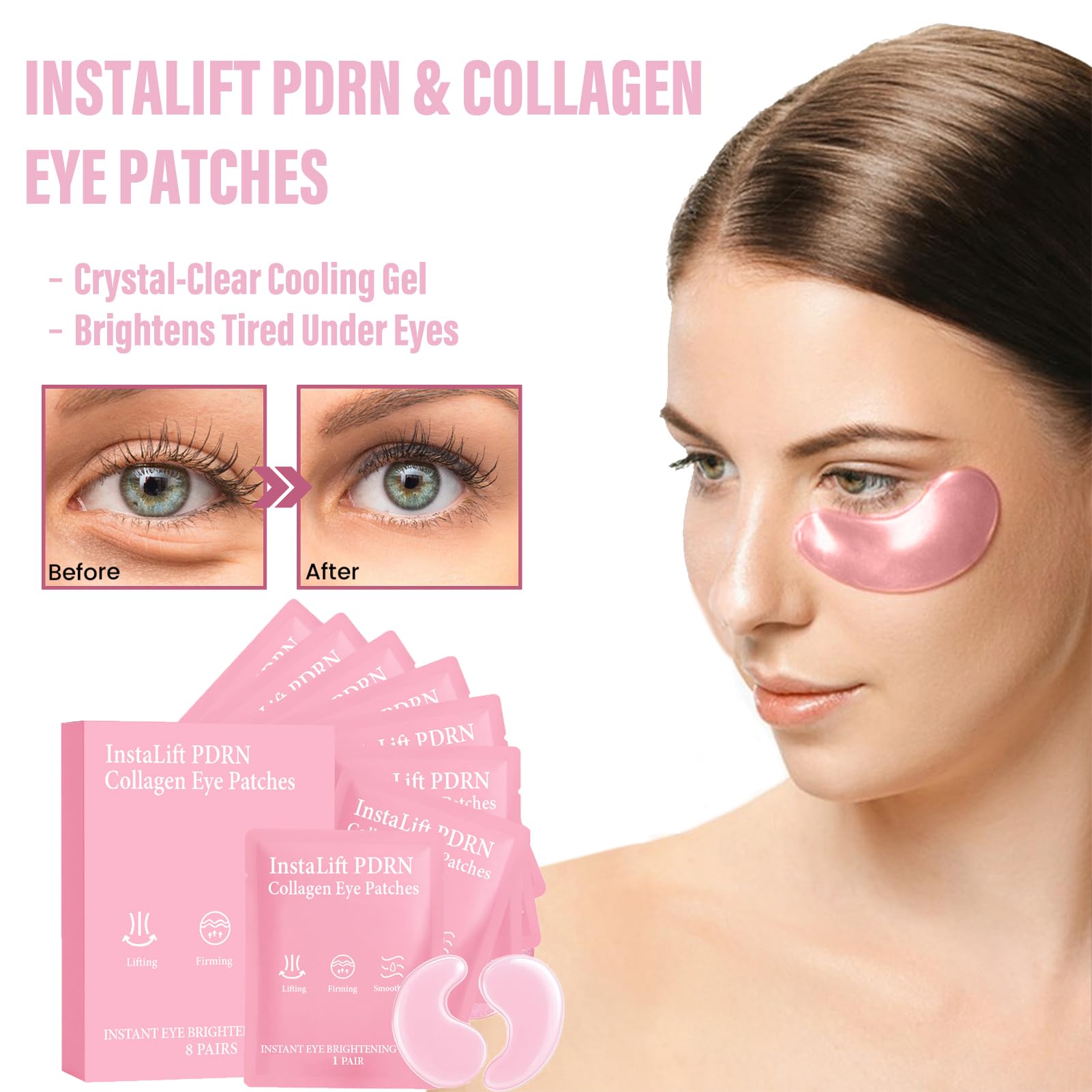 OYKOSE Instalift eye patch close-up of hydrogel layer enhancing absorption.