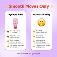 OYO Bye Bye Bush application on skin demonstrating precise bikini-line use.