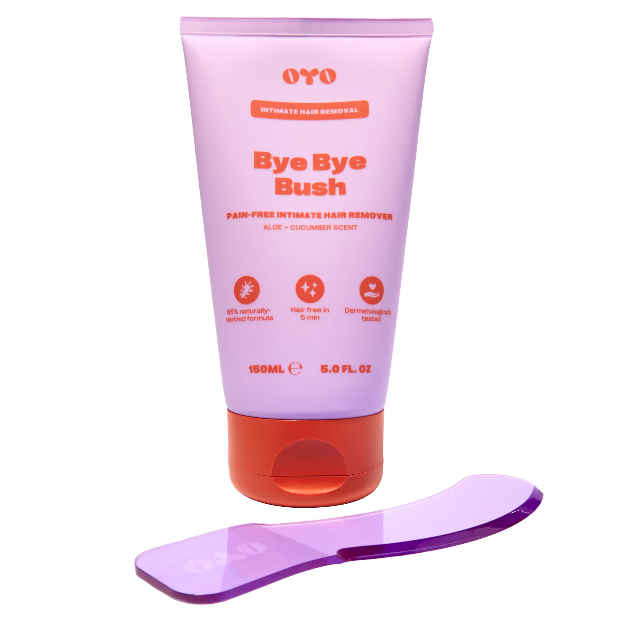 OYO Bye Bye Bush intimate cream tube for sensitive areas.