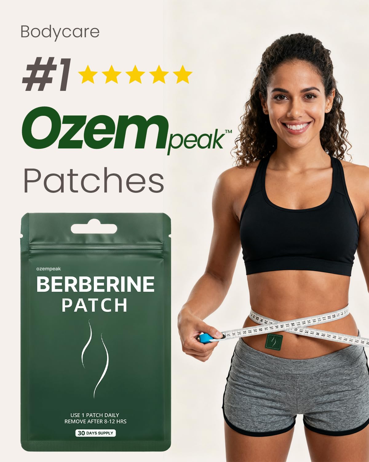 Ozempeak Berberine patch night-use stays in place overnight for seamless routine.