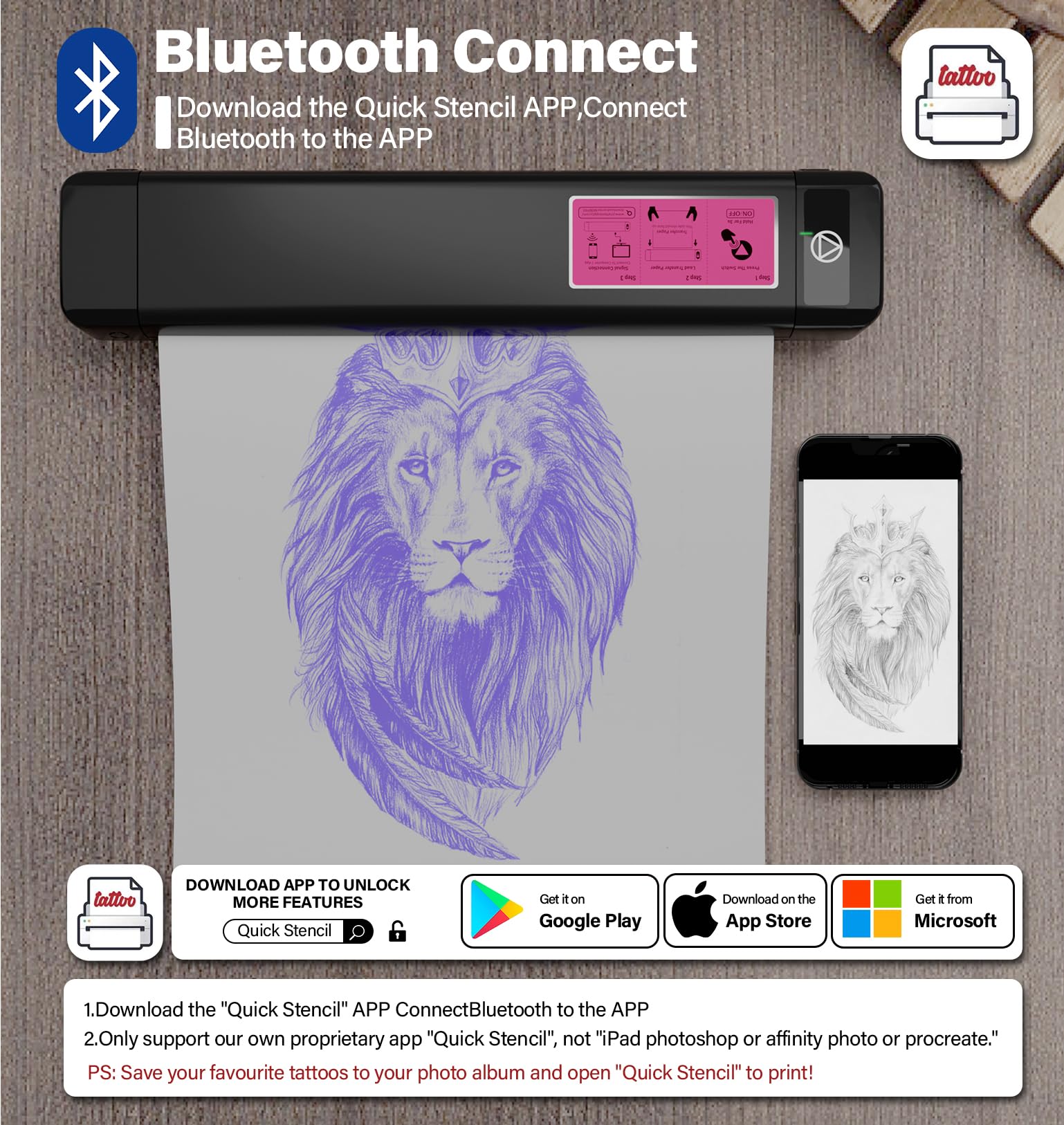 OZER M08Pro app setup shows cross-platform compatibility with Android and iOS.