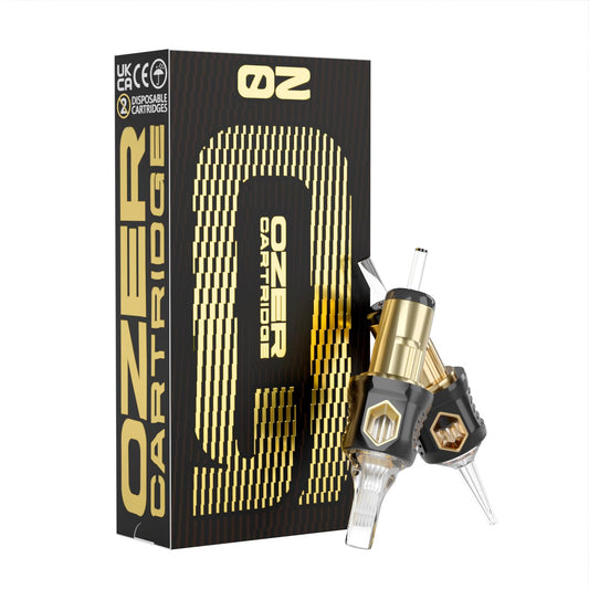Ozer 1209RM cartridge tip close-up shows precise 0.35mm lines.