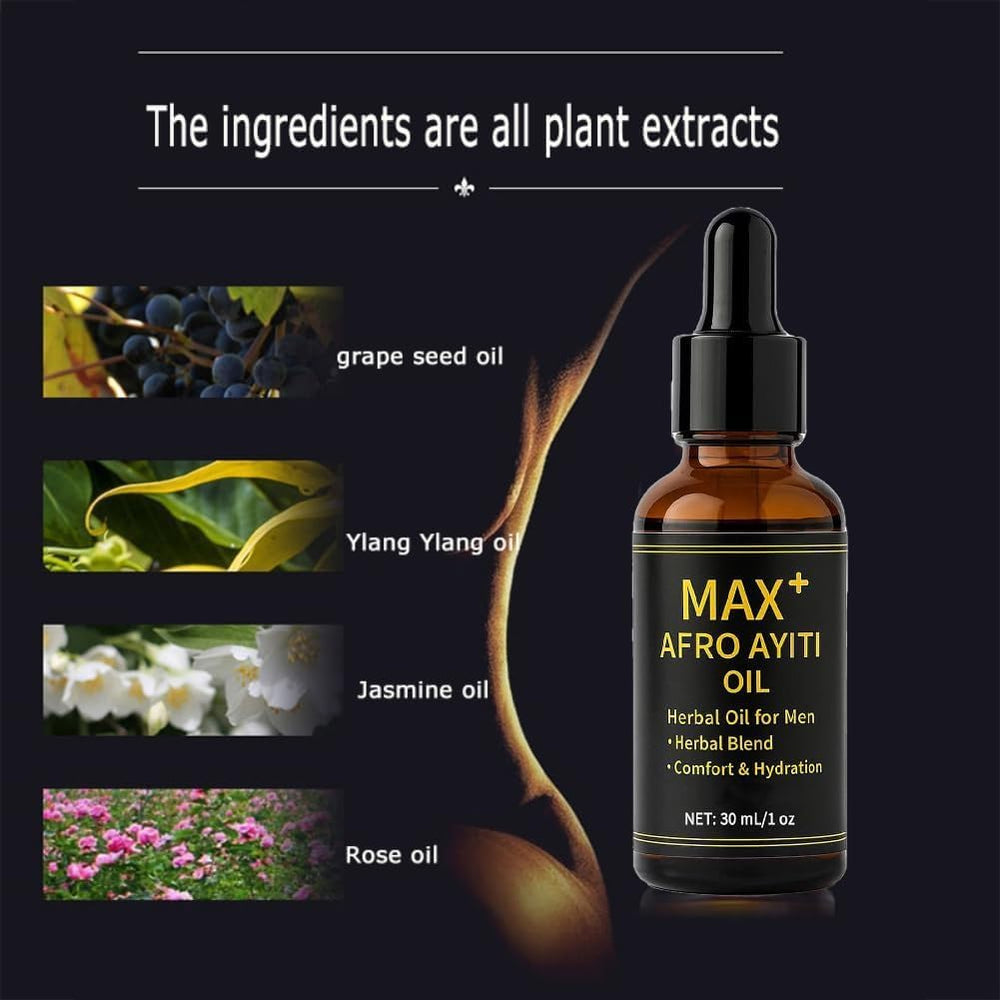 OZZKSO Max+ Afro Ayiti oil application demonstrating soothing massage technique.