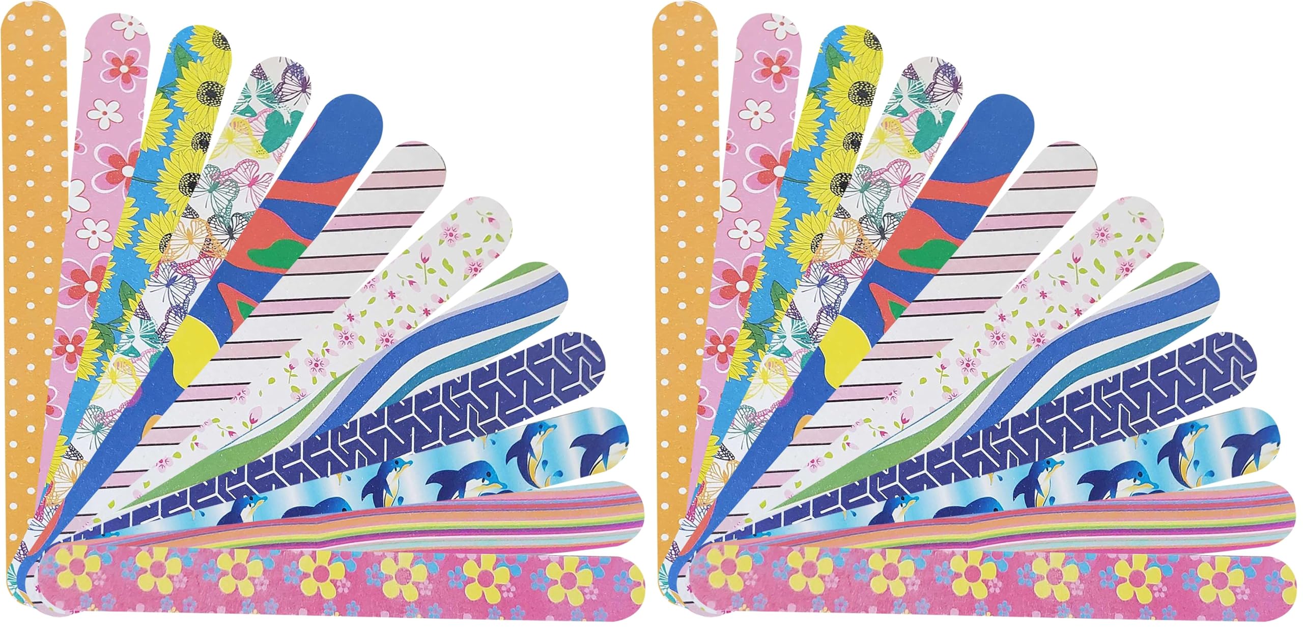 P2P Nails Colorful Nail File Strips double-sided for precise at-home shaping.