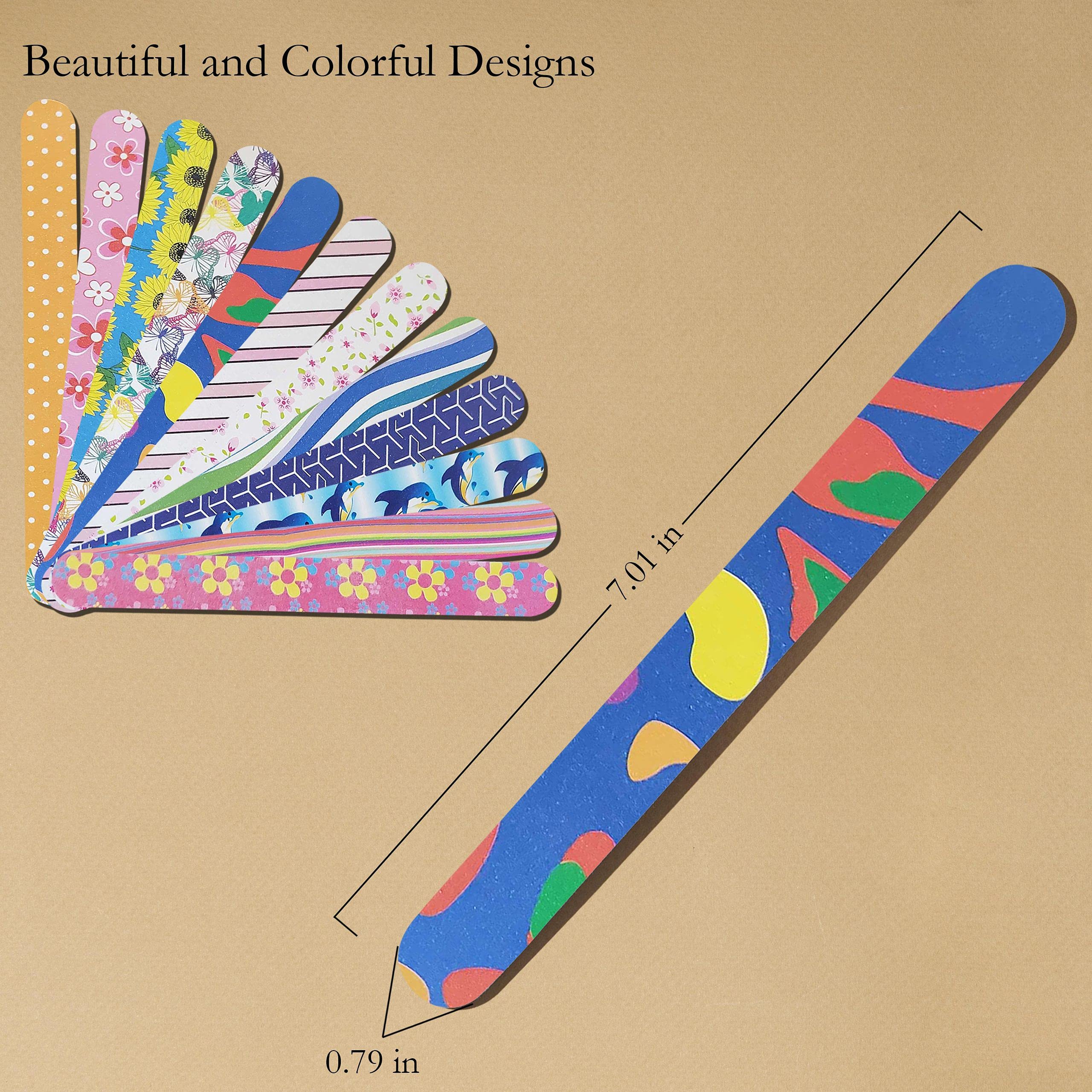 P2P Nails Colorful Nail File Strips suitable for natural nails and acrylics.