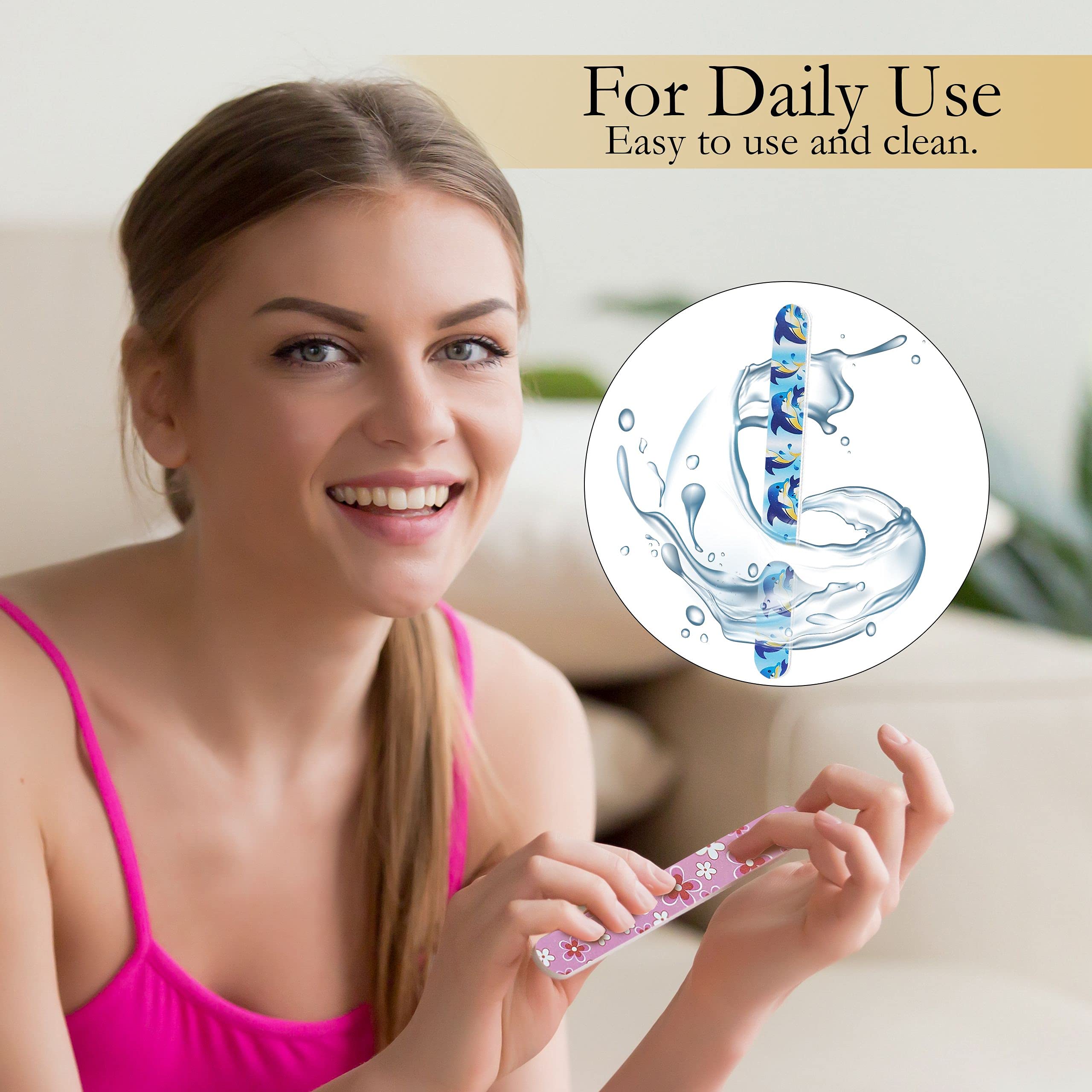 P2P Nails Colorful Nail File Strips ideal for manicures and pedicures.