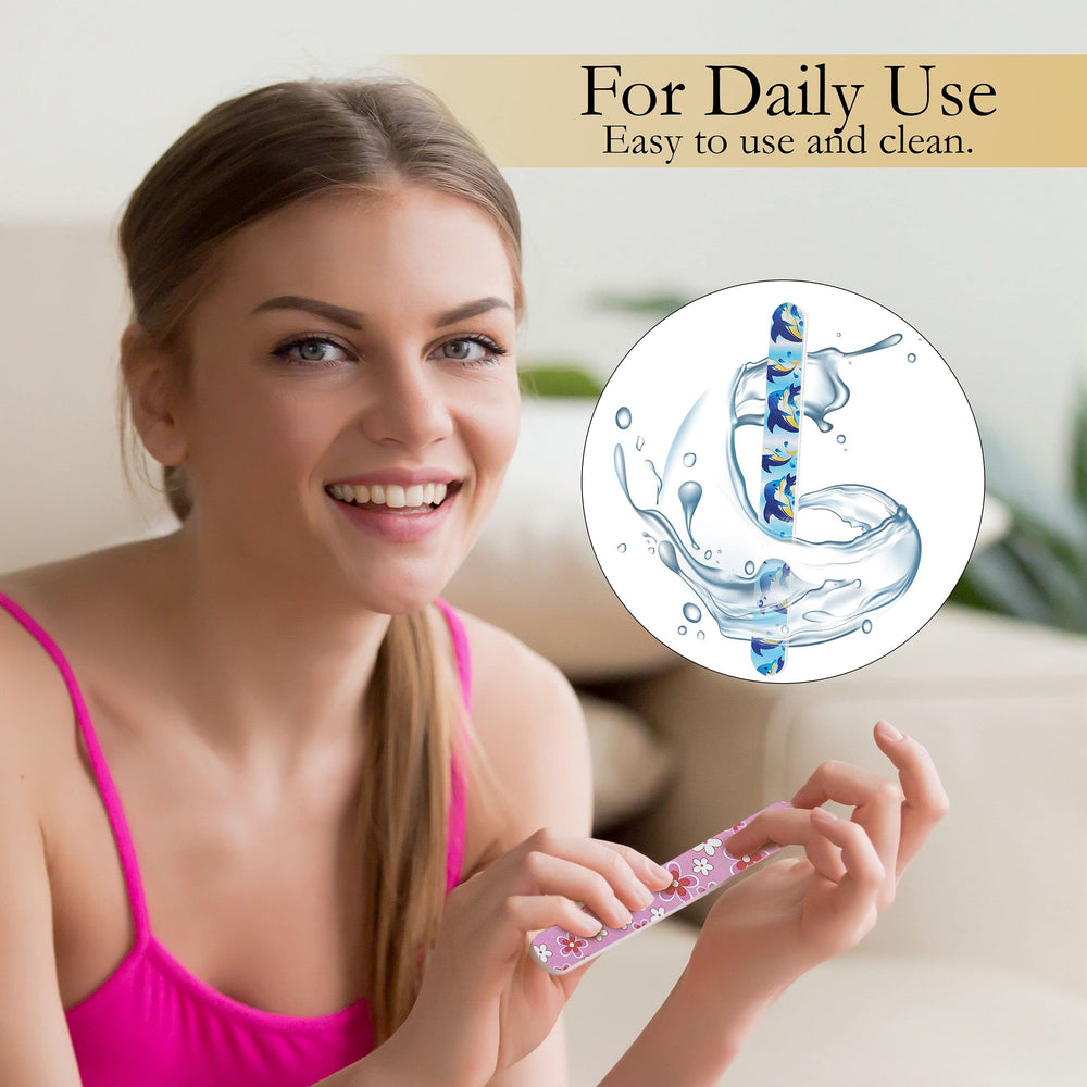 P2P Nails Colorful Nail File Strips ideal for manicures and pedicures.