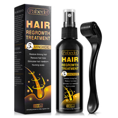 Pabedo 5% Minoxidil spray bottle with precise nozzle for targeted scalp use.