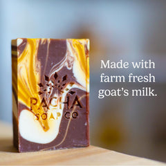 Pacha Soap Co Almond Goat Milk Bar Soap – almond oil nourishes daily cleansing.