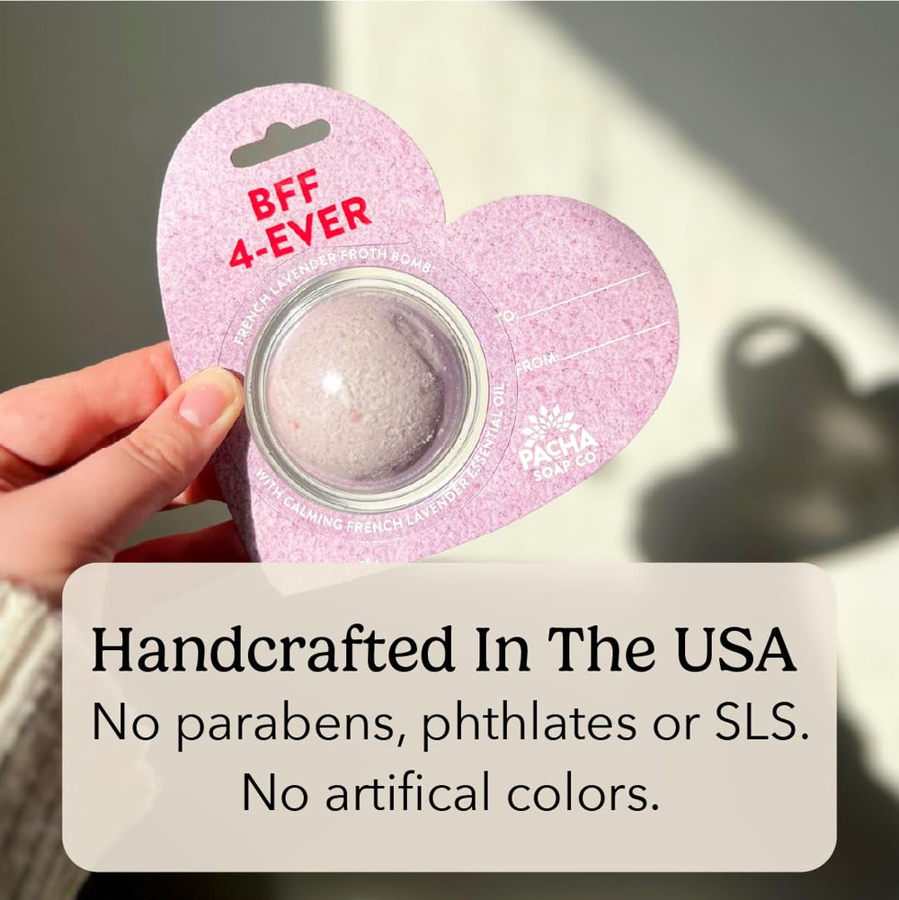 Pacha Soap Co BFF 4-Ever lavender essential oils and epsom salt for a relaxing soak.