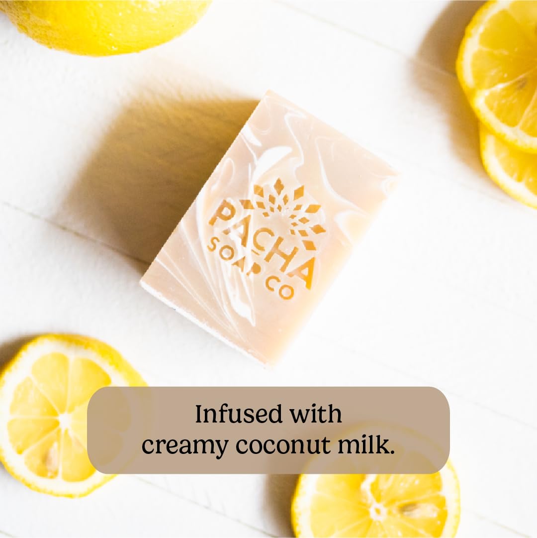 Pacha Soap Co. Handcrafted Nebraska bar showing artisanal soap craftsmanship.
