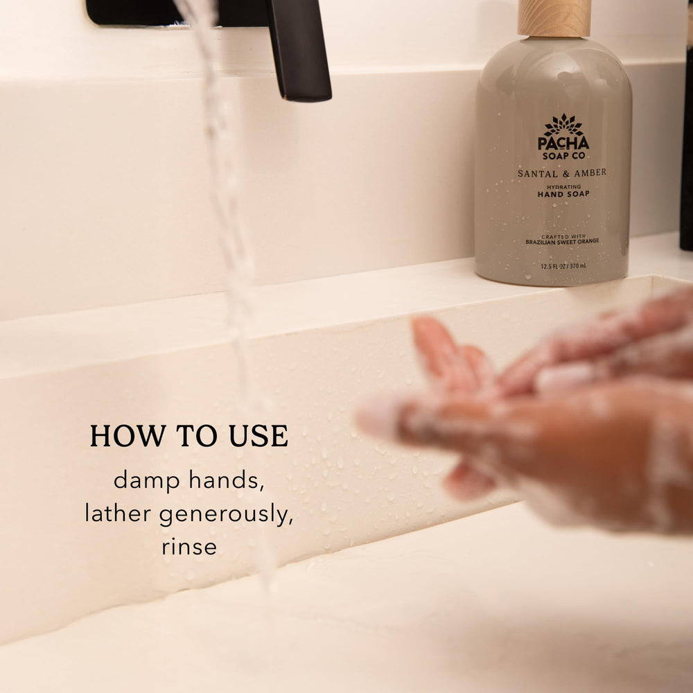 Creamy lather on hands with Vanilla & Sage soap