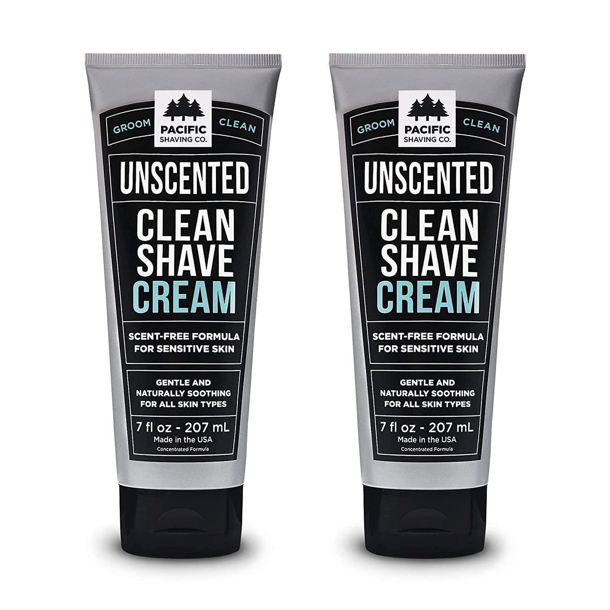 Pacific Shaving Clean Shaving Cream unscented jar for sensitive skin