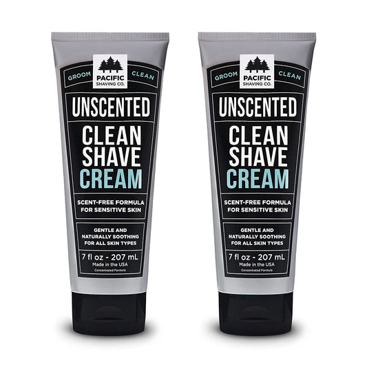 Pacific Shaving Clean Shaving Cream unscented jar for sensitive skin