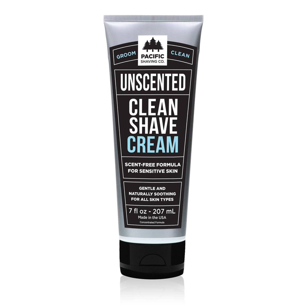 Pacific Shaving Co Clean Shaving Cream in a 7 oz tub, ideal for daily hydration
