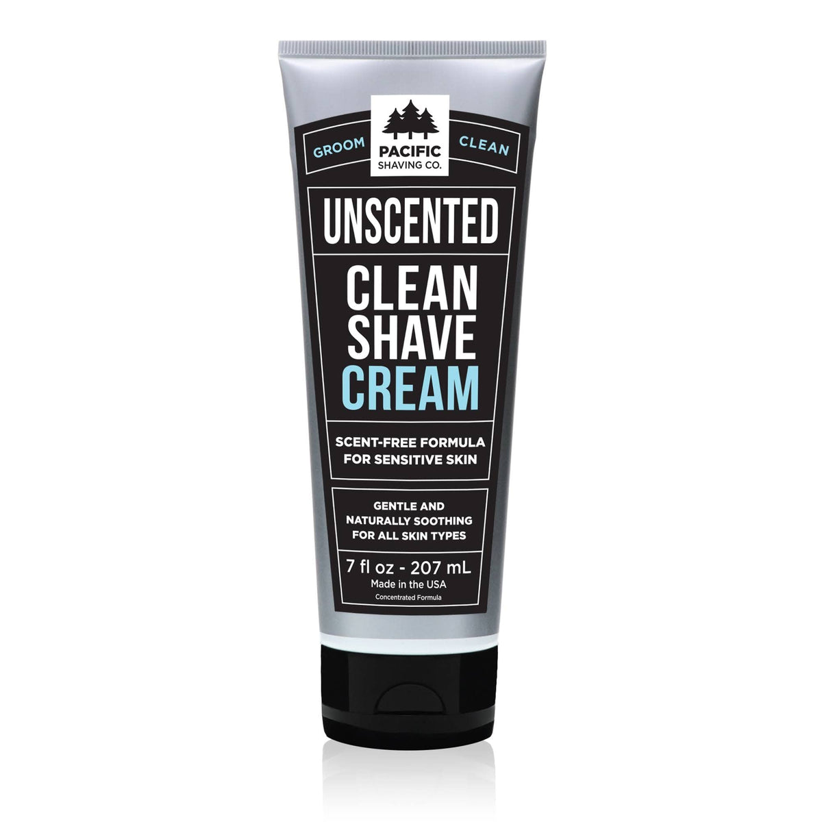 Pacific Shaving Co Clean Shaving Cream in a 7 oz tub, ideal for daily hydration