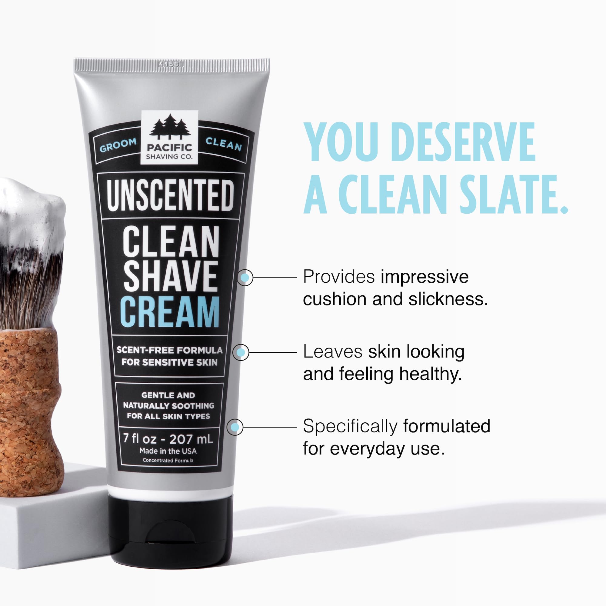 Pacific Shaving Co with shea butter and sunflower oil ingredients for nourishing shave