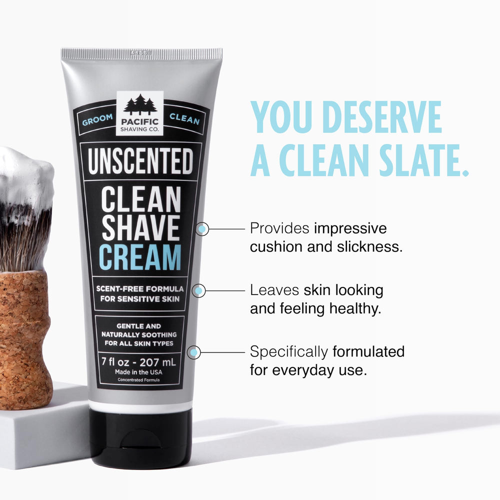 Pacific Shaving Co with shea butter and sunflower oil ingredients for nourishing shave