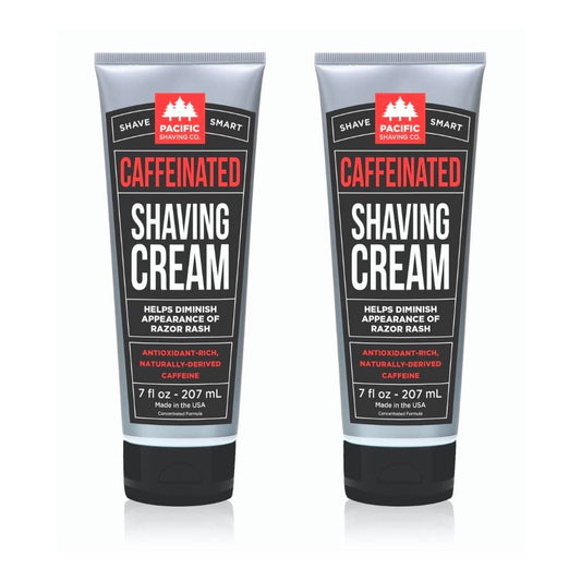 Pacific Shaving Company caffeinated shaving cream foam for a hydrated, energized shave.