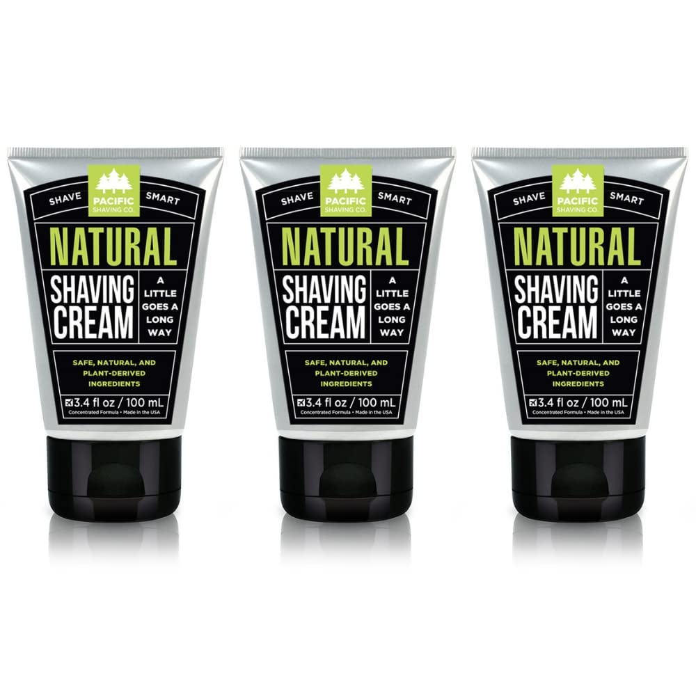 Pacific Shaving Company natural shaving cream with shea butter for a smooth, hydrated shave.