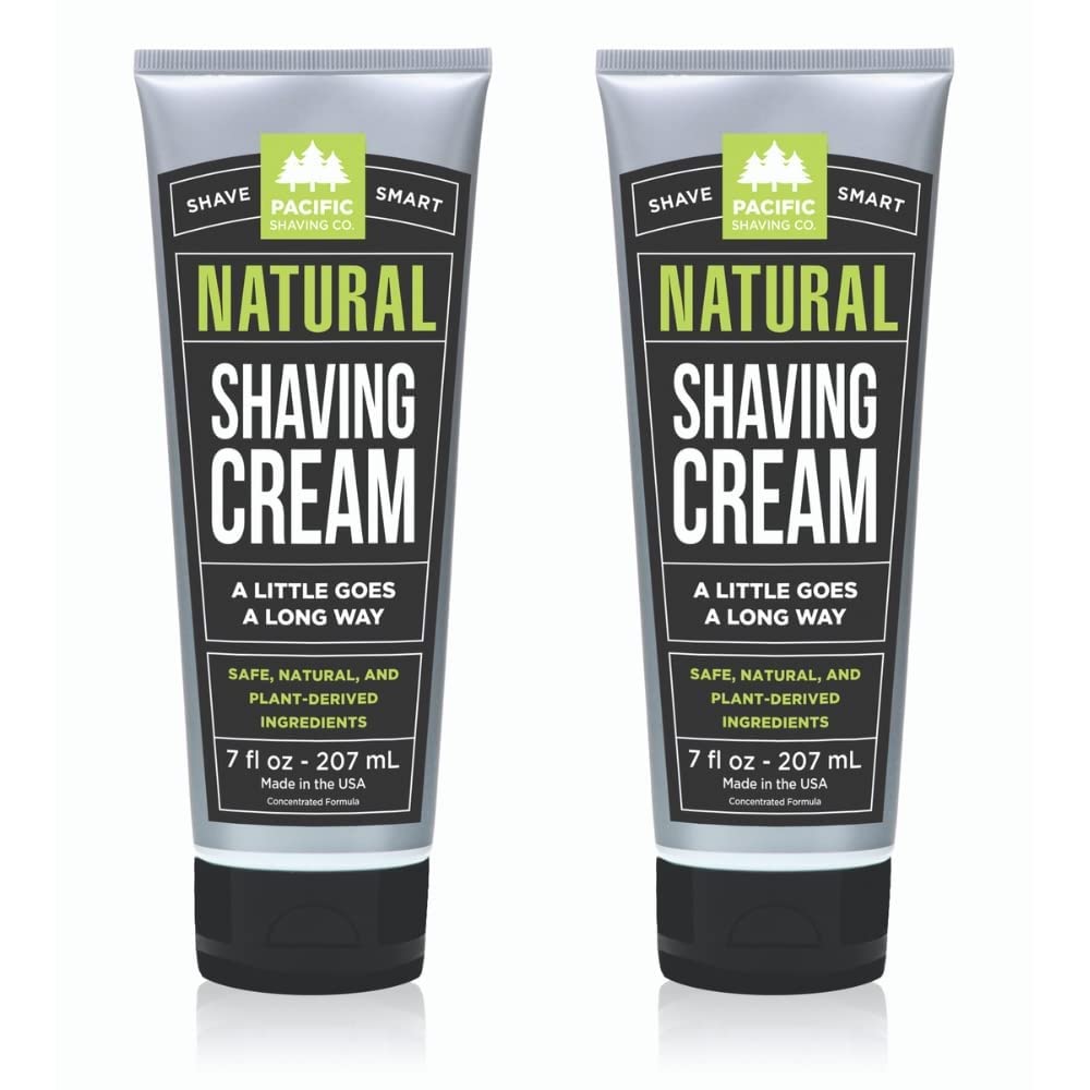 Pacific Shaving natural shaving cream pours for a smooth, hydrated shave