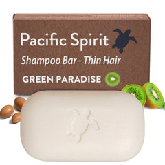 Pacific Spirit Shampoo Bar thin hair argan kiwi for gentle cleansing and light volume.