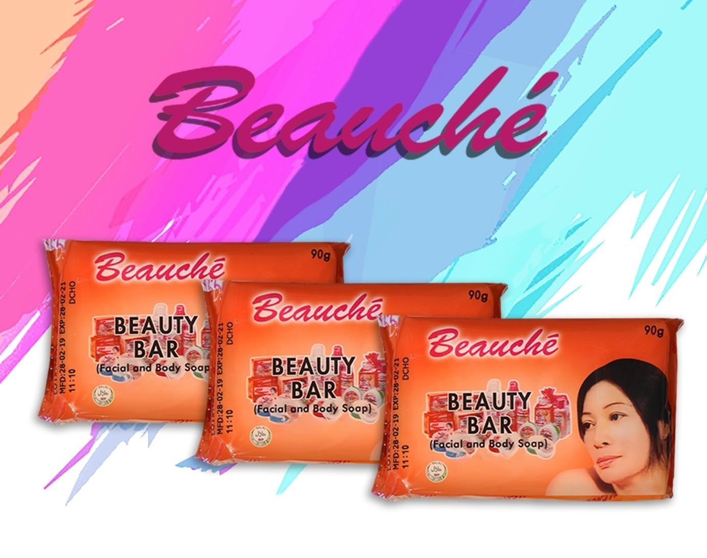 Pacific Supply Express Beauche Beauty Bar orange close-up shows lather and citrus scent for refreshing showers.