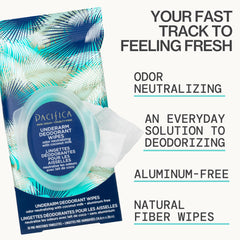 Pacifica coconut milk underarm wipes closeup shows soft organic cotton texture, gentle on skin