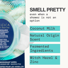 Pacifica coconut milk underarm wipes organic cotton wipe ready for daily use