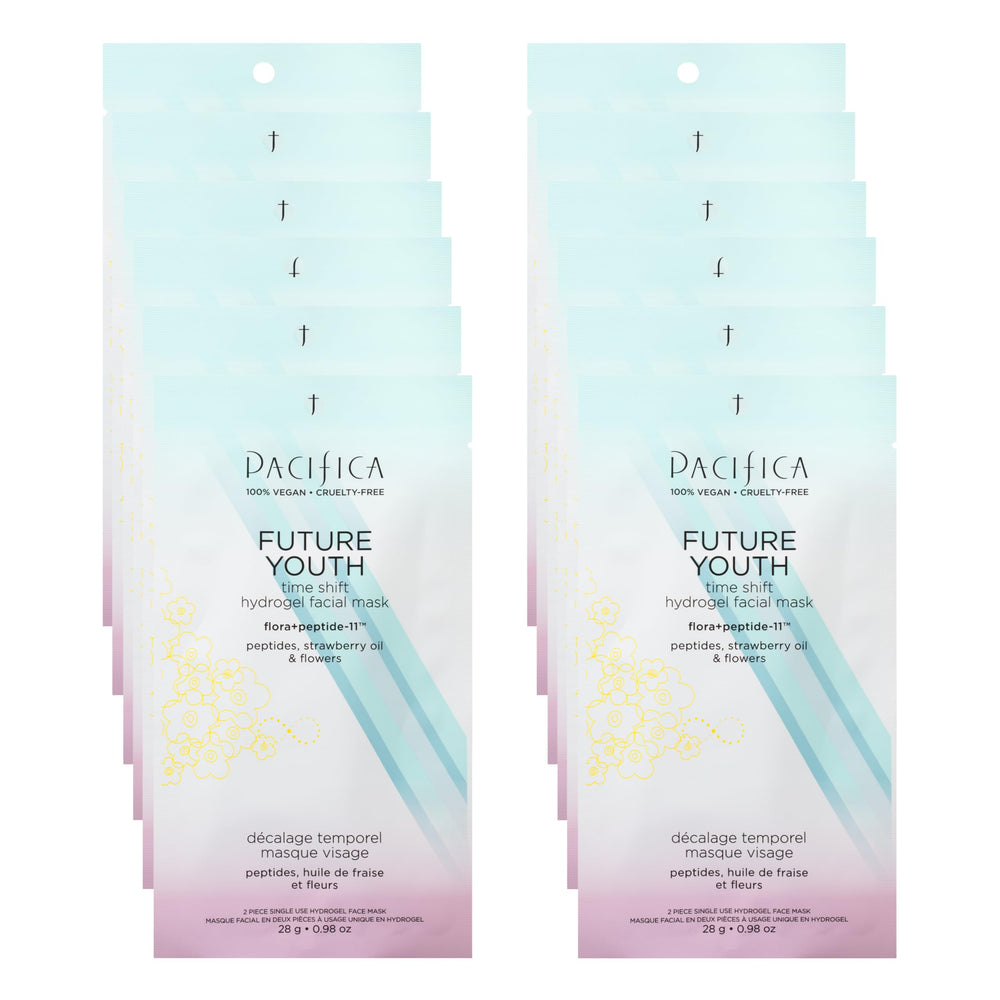 Pacifica Future Youth Time Shift mask 12-pack for at-home spa sessions and hydration benefits