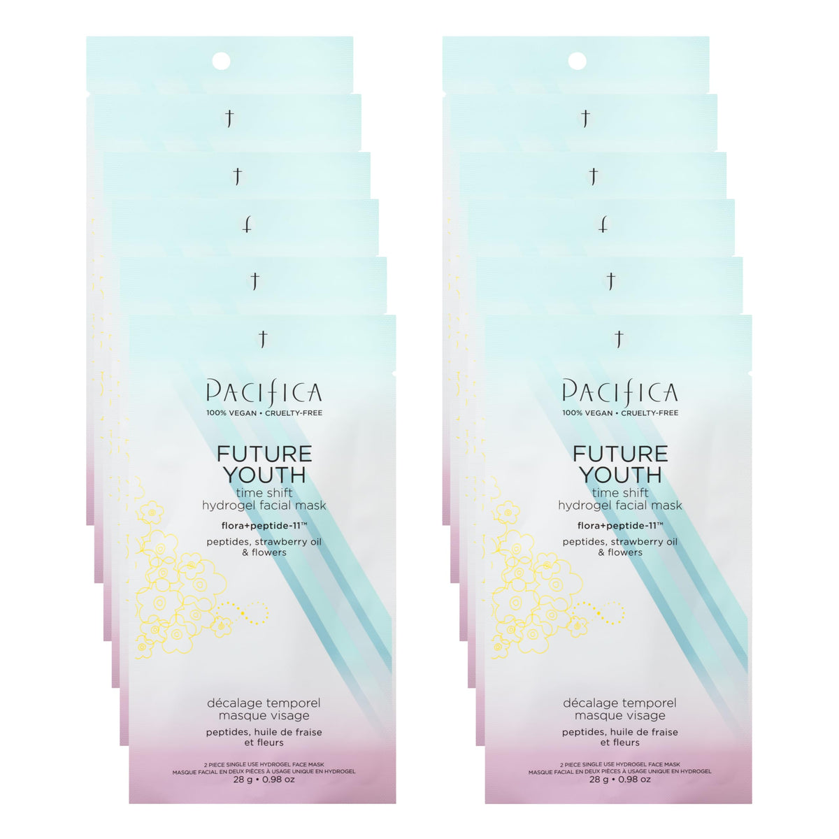 Pacifica Future Youth Time Shift mask 12-pack for at-home spa sessions and hydration benefits
