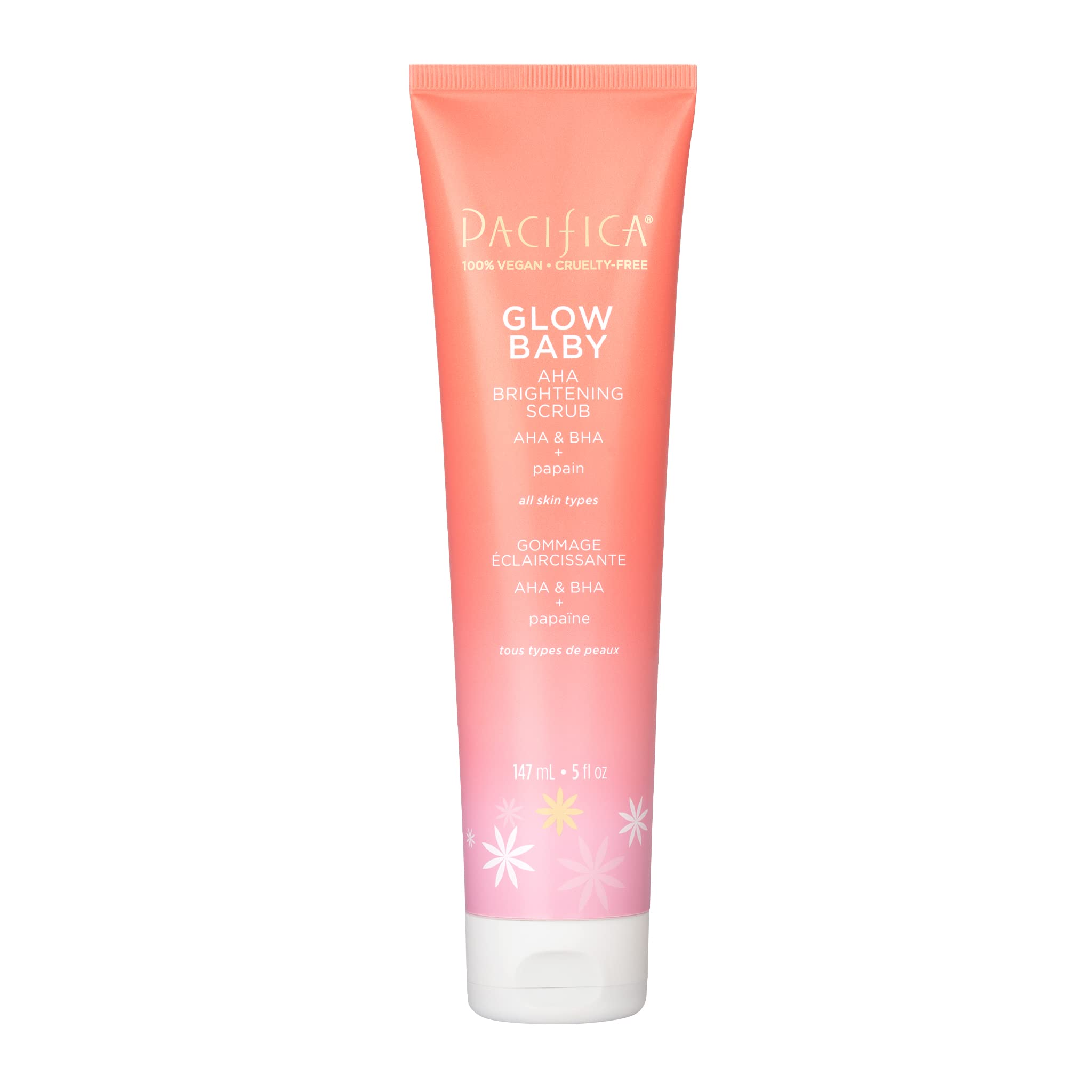 Pacifica Glow Baby Lit enzyme scrub jar for smooth skin and clear pores.