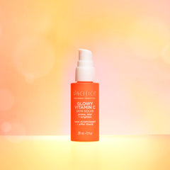 Pacifica Glowy Vitamin C Skin Solve Primer swatch on skin reveals dewy glow.