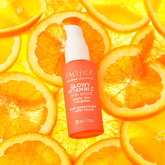Pacifica Glowy Vitamin C Skin Solve Primer applied swatch demonstrates even tone.