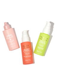 Pacifica Glowy Vitamin C Skin Solve Primer bottle shown in sunlight for glow.