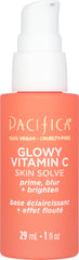 Pacifica Glowy Vitamin C Skin Solve Primer bottle for a luminous makeup base.