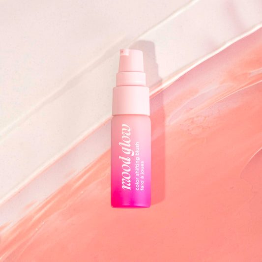 Pacifica Mood Glow application on cheeks demonstrates adaptive color for a natural flush.
