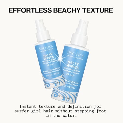 Hair with natural beachy waves from Pacifica Salty Waves spray