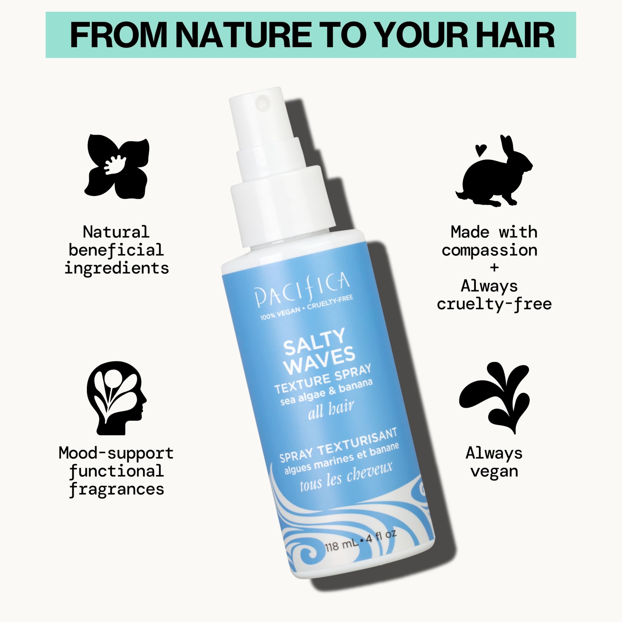 Hair nourished by sea plants while achieving textured waves