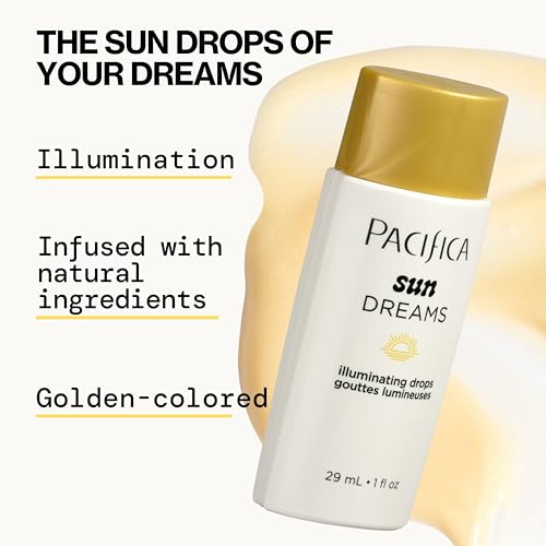 Pacifica Sunset Glow Drops dropper dispensing one to two drops for buildable warmth