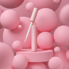 Close-up of gloss delivering non-sticky cushiony feel on lips